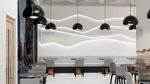 20-KAVIAREŇ HOTELA NUBE (105 m²)-Študentský koncept