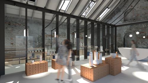 28-KERAMICKÁ DIELŇA A SHOWROOM (110 m²)-Študentský koncept