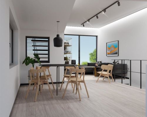 21-MESTSKÝ BYT PRE MILENIÁLOV (70 m²)-Študentský koncept